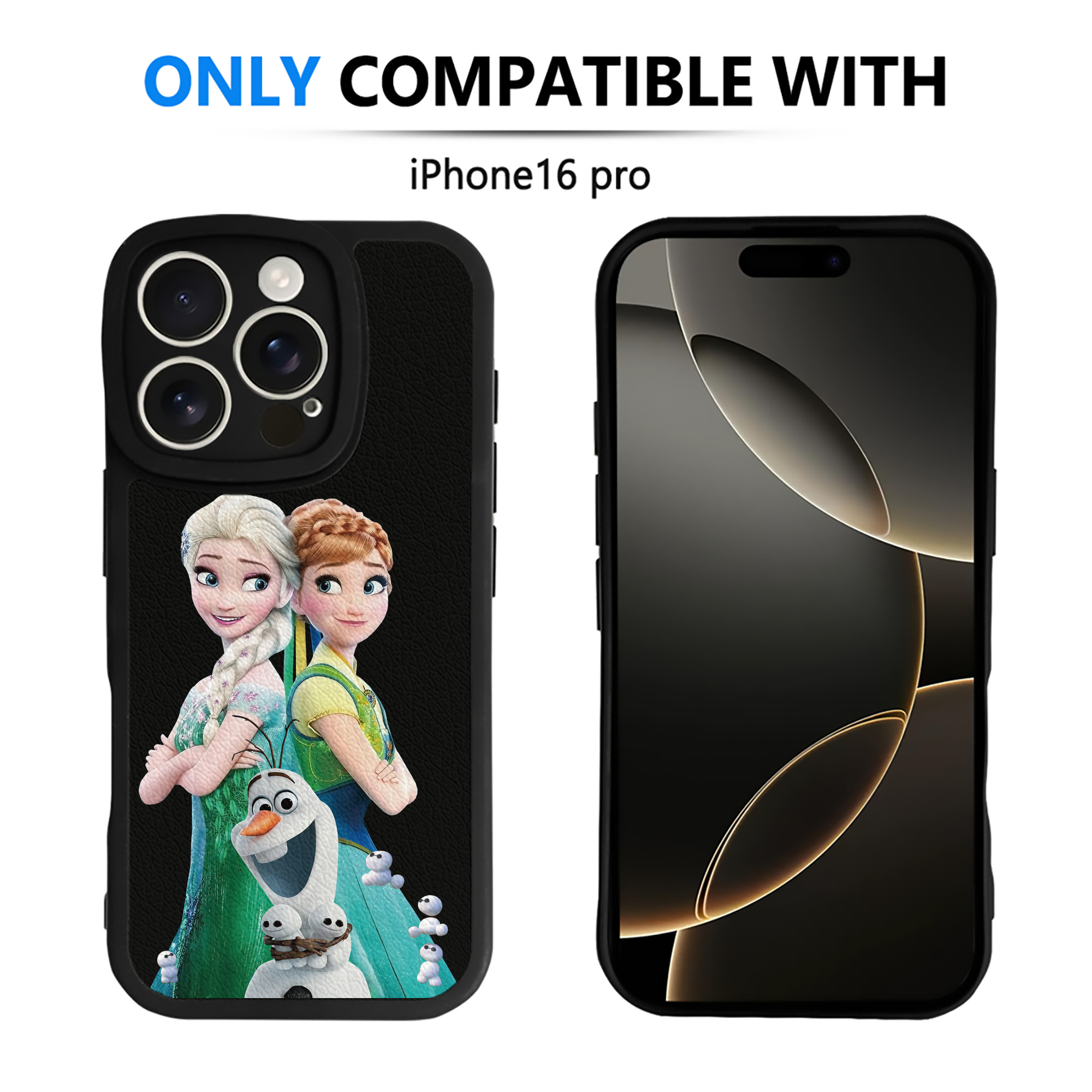 （画像用） アナと雪の女王 アンナ エルサ Frozen Anna Elsa 【iPhone 16シリーズ対応】シリコンスマホケース（レザー調） 材質：シリコン